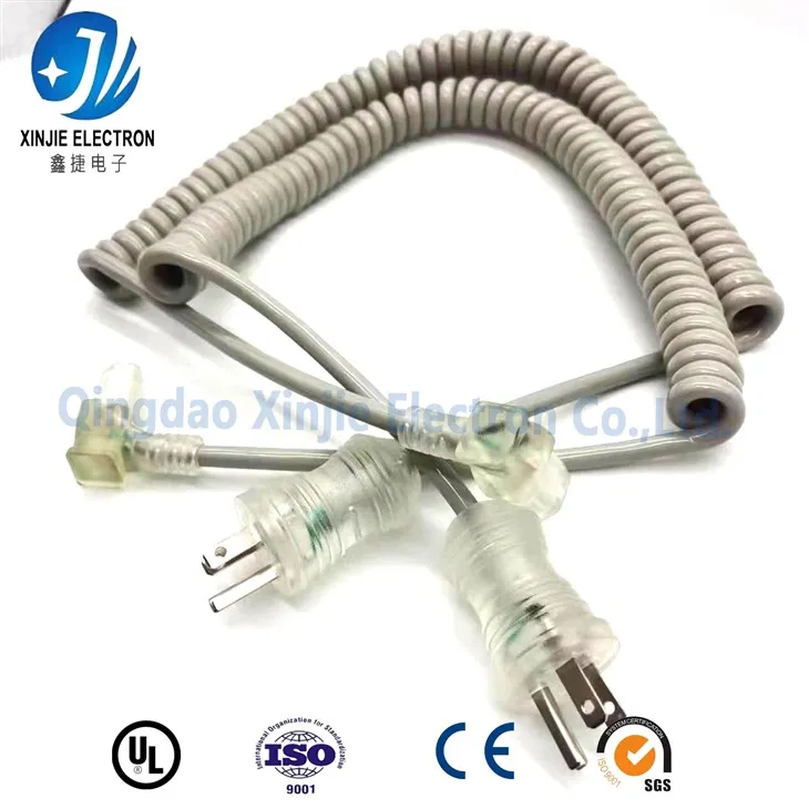 Hospital Grade Green Dot Coiled Power Kabel